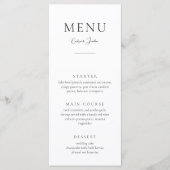 Calligraphie moderne Menu Mariage minimaliste (Devant)