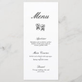 Calligraphie moderne Menu Mariage noir et blanc (Devant)