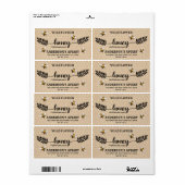 Calligraphie moderne miel étiquette de la branche  (Feuille entière)