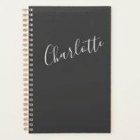 Calligraphie moderne minimaliste Noir Nom blanc