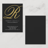 Calligraphie moderne Monogramme or Carte de visite (Devant / Derrière)