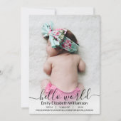 Calligraphie moderne Nouveau Faire-part photo bébé (Devant)