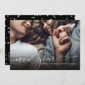 Calligraphie moderne Nouvel An Carte photo de vaca (Devant / Derrière)