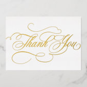 Calligraphie moderne or mariage Carte de remerciem (Recto)