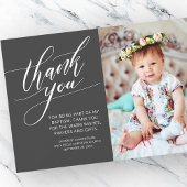 Calligraphie moderne Photo Baptême Merci