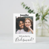 calligraphie moderne photo bridesmaid invitation (Debout devant)