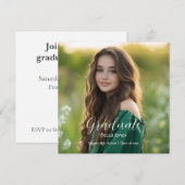 Calligraphie moderne Photo Graduation Invitation (Devant / Derrière)