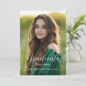 Calligraphie moderne Photo Graduation Invitation (Debout devant)