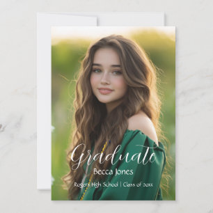 Calligraphie moderne Photo Graduation Invitation