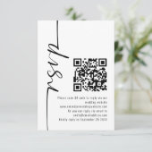 Calligraphie moderne Photo QR Code Mariage RSVP (Debout devant)