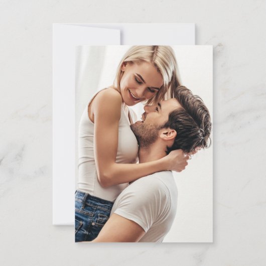 Calligraphie moderne Photo QR Code Mariage RSVP (Dos)