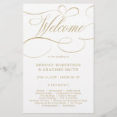 Calligraphie moderne programme de mariage d'or int (Devant)