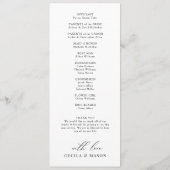 Calligraphie moderne Programme de mariage noir et  (Dos)