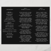 Calligraphie moderne programme de mariage noir int (Dos)