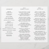 Calligraphie moderne programme de mariage noir int (Dos)