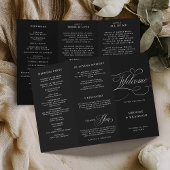 Calligraphie moderne programme de mariage noir int