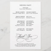Calligraphie moderne programme de mariage noir int (Dos)