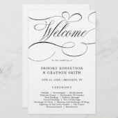 Calligraphie moderne programme de mariage noir int (Devant / Derrière)