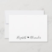 Calligraphie moderne Script Coeur Mariage Carte RS (Dos)