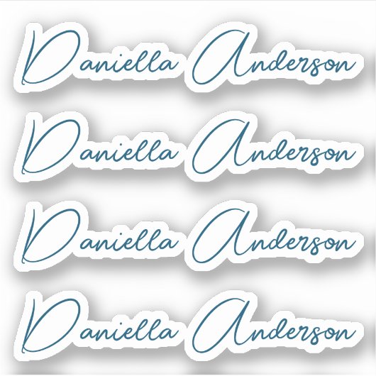 Calligraphie moderne Signature Nom Vinyl Étiquette (Devant)