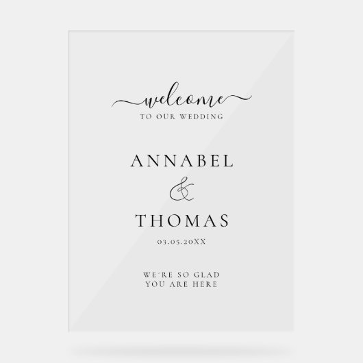 Calligraphie moderne simple Mariage "Bienvenue" (Recto)