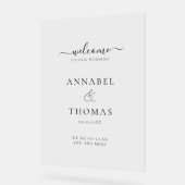 Calligraphie moderne simple Mariage "Bienvenue" (Angle)