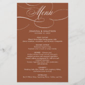 Calligraphie moderne Terracotta boho Menu mariage (Devant)