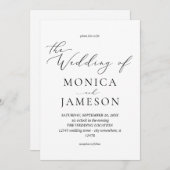 Calligraphie moderne V2 Faire-part de mariage (Devant / Derrière)