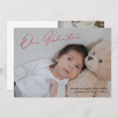 Calligraphie moderne Valentine Faire-part de naiss (Devant / Derrière)