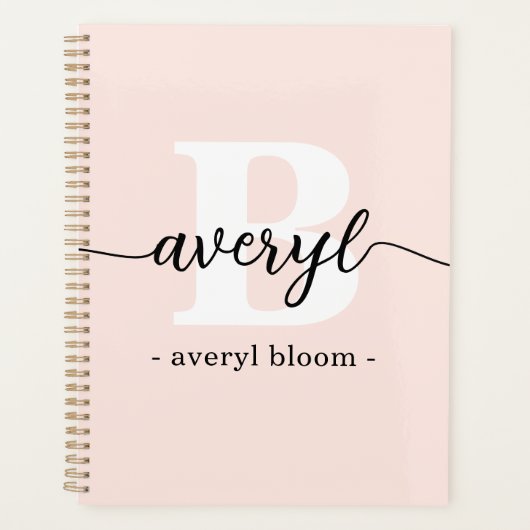 Calligraphie Monogramme Fille Nom initial Blush Ro (Devant)