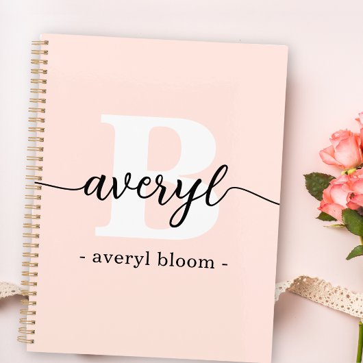 Calligraphie Monogramme Fille Nom initial Blush Ro