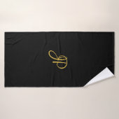 Calligraphie Monogramme initial Black Gold Modèle (Serviette de bain)