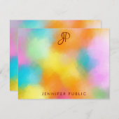 Calligraphie Monogramme Modèle Personnalisé Coloré (Devant / Derrière)