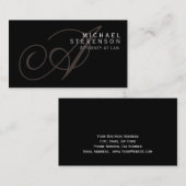 Calligraphie Monogramme Procureur Carte de visite (Devant / Derrière)