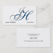 Calligraphie Monogramme Simple Carte de visite sim (Devant / Derrière)