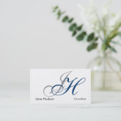 Calligraphie Monogramme Simple Carte de visite sim (Debout devant)