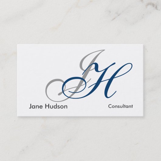 Calligraphie Monogramme Simple Carte de visite sim (Devant)