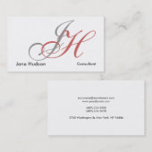 Calligraphie Monogramme Simple Carte de visite sim (Devant / Derrière)