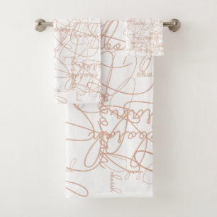 Calligraphie Motif Dusty Signatures Rose