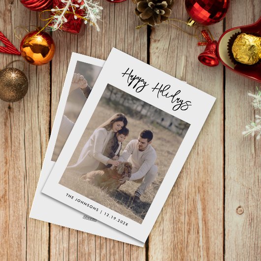 Calligraphie Noël Famille Photos Carte de vacances