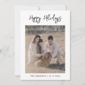 Calligraphie Noël Famille Photos Carte de vacances (Devant)