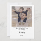 Calligraphie Noël Famille Photos Carte de vacances (Dos)