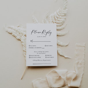 Calligraphie noir blanc Mariage Menu Choix Répondr