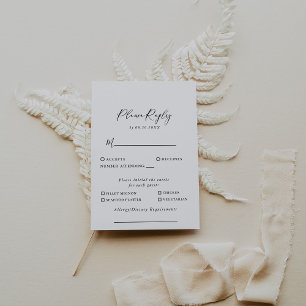 Calligraphie noir blanc Mariage Menu Choix Répondr