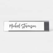 Calligraphie Noir Blanc Personnalisé Plaque Modern (Devant)