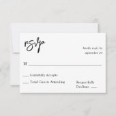 Calligraphie noir et blanc 10 RSVP no Repas (Devant)