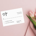 Calligraphie noir et blanc 10 RSVP no Repas<br><div class="desc">Envoyez cette élégante carte de repas couleur aquarelle noir & blanc 10 RSVP no Real avec vos invitations pour les mariages et les fêtes,  y compris les Graduation parties. avec un arrière - plan blanc.</div>
