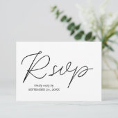 Calligraphie noir et blanc 3 avec carte RSVP repas (Debout devant)