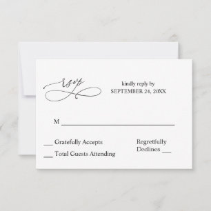 Calligraphie noir et blanc 7 RSVP sans repas