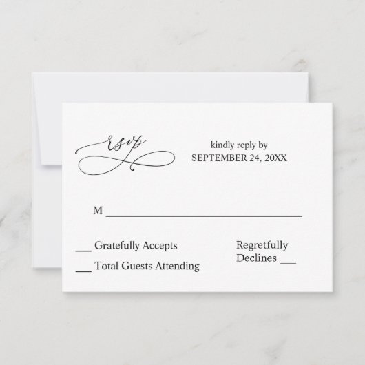 Calligraphie noir et blanc 7 RSVP sans repas (Devant)